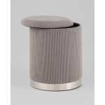 Пуф Эмили с ящиком серебро вельвет серый