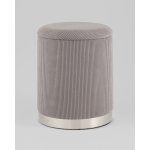 Пуф Эмили с ящиком серебро вельвет серый