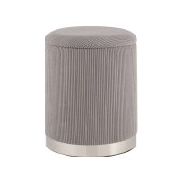 Пуф Эмили с ящиком серебро вельвет серый