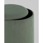 Пуф Эмили с ящиком серебро вельвет зелёный