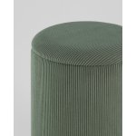 Пуф Эмили с ящиком серебро вельвет зелёный