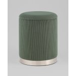 Пуф Эмили с ящиком серебро вельвет зелёный