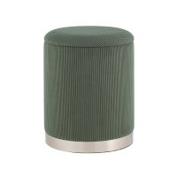 Пуф Эмили с ящиком серебро вельвет зелёный