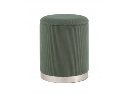 Пуф Эмили с ящиком серебро вельвет зелёный