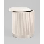 Пуф Шарлотта с ящиком серебро велюр бежевый