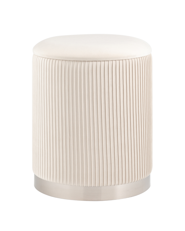 Пуф Шарлотта с ящиком серебро велюр бежевый