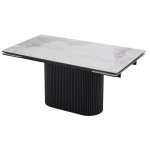 Стол АРИЯ 160 PANDORA LIGHT, керамика / Черный каркас М-City