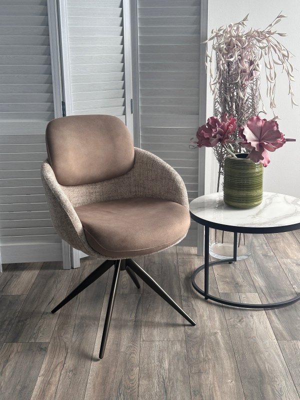 Стул ГРЕЙС (GRACE) 360 град, цвет КАПУЧИНО PENA-172 / G1229-7, ткань / ШОКОЛАДНОЕ ЗОЛОТО, ®DISAUR Стул ГРЕЙС (GRACE) 360 град, цвет КАПУЧИНО PENA-172 / G1229-7, ткань / ШОКОЛАДНОЕ ЗОЛОТО, ®DISAUR