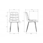 Стул обеденный DOBRIN ALEX, белые ножки, сиреневая ткань (UF860-04B)
