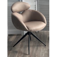 Стул ГУННАР (GUNNAR) 360 град, цвет БЕЖЕВЫЙ VEGA-11 / MIAMI-160, ткань / ЧЕРНЫЙ каркас, ®DISAUR