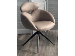 Стул ГУННАР (GUNNAR) 360 град, цвет БЕЖЕВЫЙ VEGA-11 / MIAMI-160, ткань / ЧЕРНЫЙ каркас, ®DISAUR