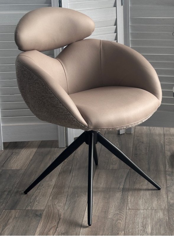 Стул ГУННАР (GUNNAR) 360 град, цвет БЕЖЕВЫЙ VEGA-11 / MIAMI-160, ткань / ЧЕРНЫЙ каркас, ®DISAUR Стул ГУННАР (GUNNAR) 360 град, цвет БЕЖЕВЫЙ VEGA-11 / MIAMI-160, ткань / ЧЕРНЫЙ каркас, ®DISAUR