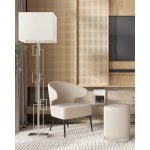 Пуф Эмили с ящиком серебро вельвет молочный