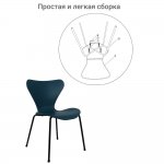 Комплект из 2-х стульев Seven Style голубой с чёрными ножками