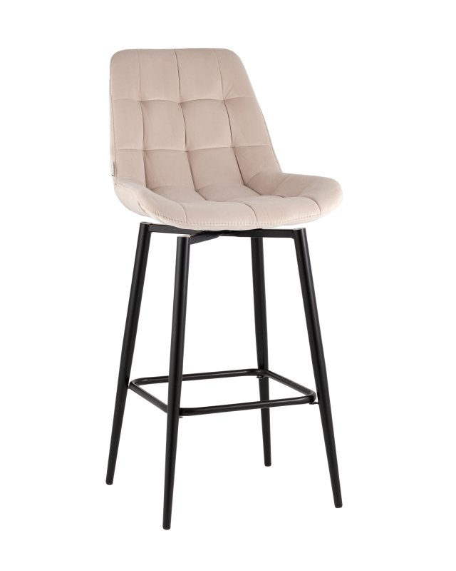 Стул барный Флекс с поворотным механизмом велюр бежевый