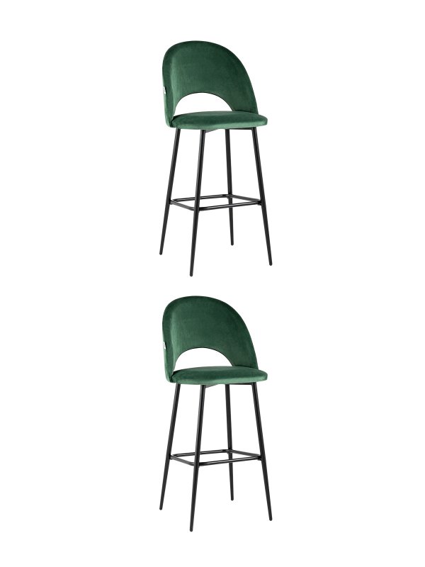 Стул барный Меган велюр зеленый 2 шт