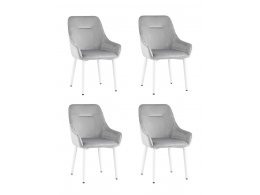 Стул Диана велюр серебристый ножки белые 4 шт