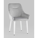 Стул Диана велюр серебристый ножки белые 4 шт