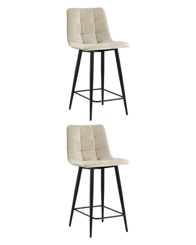 Стул полубарный Джанго велюр бежевый 2 шт.