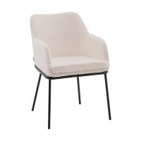 Стул с подлокотниками Кози new ткань букле молочный