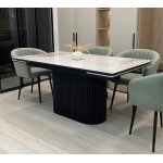 Стол АРИЯ 160 PANDORA LIGHT, керамика / Черный каркас М-City