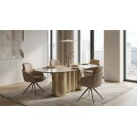 Стул ГРЕЙС (GRACE) 360 град. цвет ТЕМНЫЙ ЛАТТЕ 36-14 / HUNTER-400, экокожа/ ткань / ЛАТТЕ, ®DISAUR