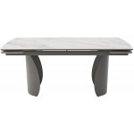 Стол ОЛЬХОН 180 БЕЛЫЙ МРАМОР АКТИВНЫЙ , керамика / Латте каркас, М-City