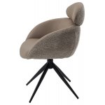 Стул ГУННАР (GUNNAR) 360 град, цвет БЕЖЕВЫЙ VEGA-11 / MIAMI-160, ткань / ЧЕРНЫЙ каркас, ®DISAUR Стул ГУННАР (GUNNAR) 360 град, цвет БЕЖЕВЫЙ VEGA-11 / MIAMI-160, ткань / ЧЕРНЫЙ каркас, ®DISAUR