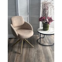 Стул ГРЕЙС (GRACE) 360 град. цвет БЕЖЕВЫЙ PENA-120 / G1229-3, ткань / ШАМПАНЬ  каркас, ®DISAUR