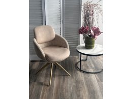 Стул ГРЕЙС (GRACE) 360 град. цвет БЕЖЕВЫЙ PENA-120 / G1229-3, ткань / ШАМПАНЬ  каркас, ®DISAUR