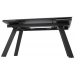 Стол МОРИС-2 140 БЕЛЫЙ МРАМОР АКТИВНЫЙ , керамика / Черный каркас, М-City