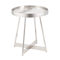 Журнальный столик Гера 50*50 см сталь серебро