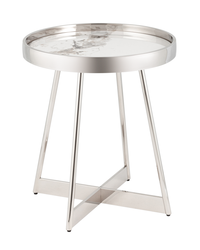 Журнальный столик Гера 50*50 см сталь серебро