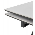 Стол МОРИС-2 140 MATTE БЕЛЫЙ МРАМОР, керамика / Черный каркас, М-City