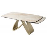 Стол PALACIO 180  GLOSS GRAND JADE,керамика на стекле/ Шампань, ®DISAUR