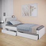 Кровать Астра (с ящиками) белый  900х2000