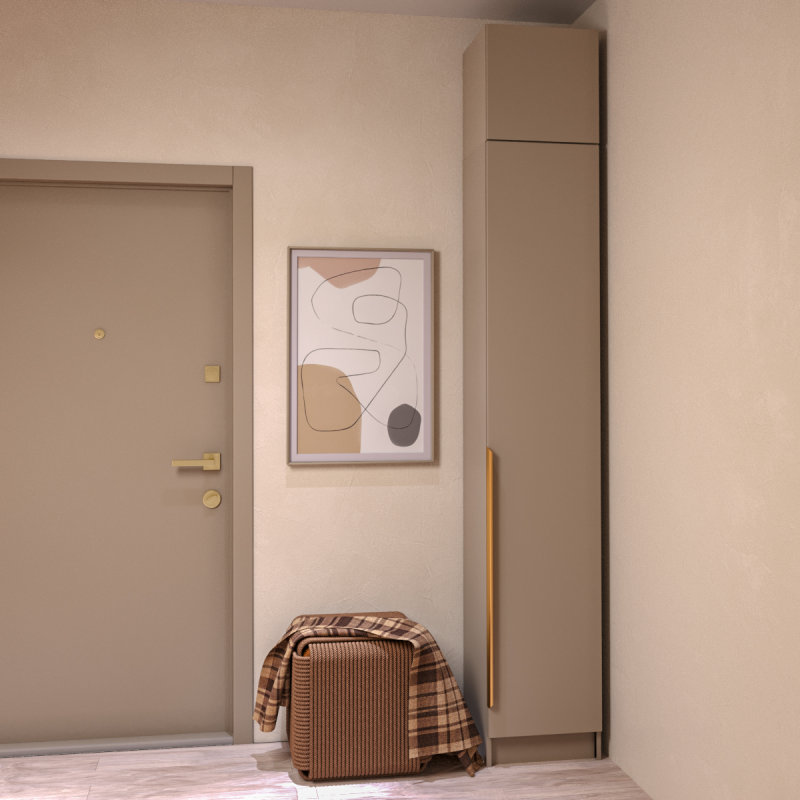 Набор прихожая Голд Бостон(пенал П 400 + антресоль А 400)(Бежевый(Глиняный/Серый)