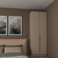 Шкаф Голд Бостон  800*2200*520 Бежевый (Глиняный Серый)