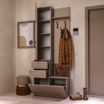 Прихожая Голд Бостон Вешалка В-2 (800х2103х353)(Бежевый(Глинянный/серый)