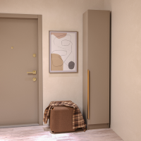 Прихожая Голд  Бостон Пенал П-400 (400х2103х350)(Бежевый(Глинянный/серый)