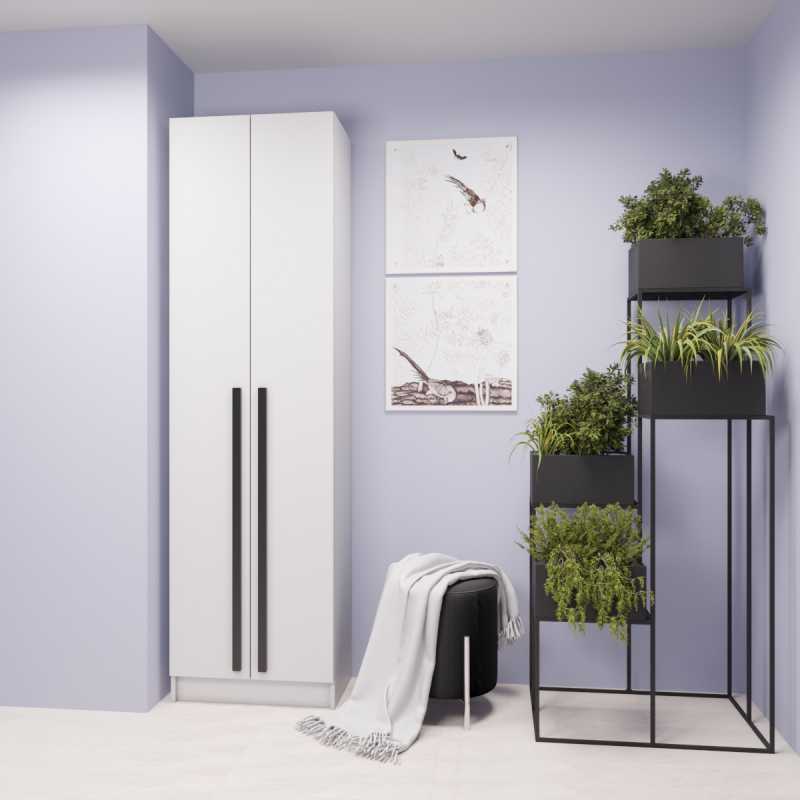 Шкаф Бостон Ш-600 (600х2103х350) Прихожая белый