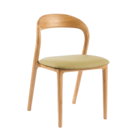 Стул Юки массив дуба бесцв. матовый натуральная кожа фисташковый Стул Юки массив дуба бесцв. матовый натуральная кожа фисташковый