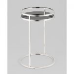 Журнальный столик Гестия 41*60см стекло черное сталь серебро