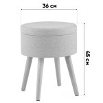 Пуф с ящиком Store Woody рогожка серая