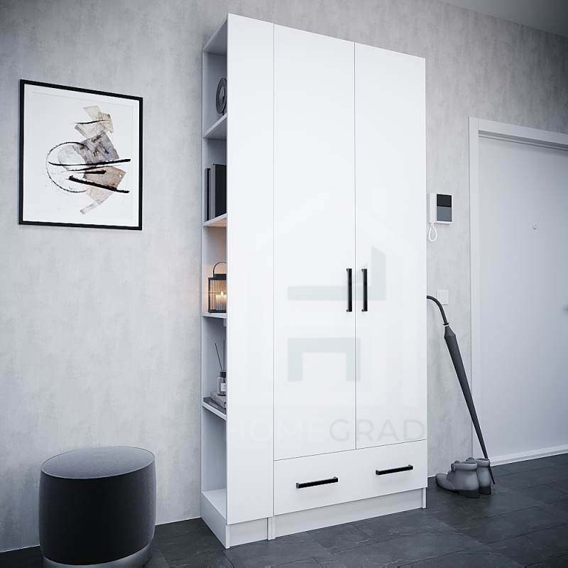 Набор мебели Кевин(шкаф+торцевое завершение )белый