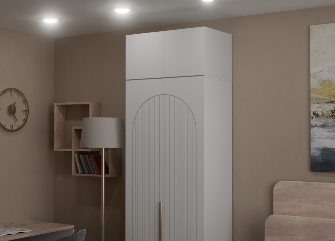 Антресоль Фиеста 802х400х500 (Белый/Белый Софт)