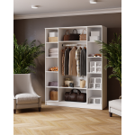 Шкаф комбинированный Ларс (1,6) с зеркалом белый