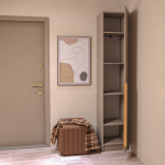 Прихожая Голд  Бостон Пенал П-400 (400х2103х350)(Бежевый(Глинянный/серый)