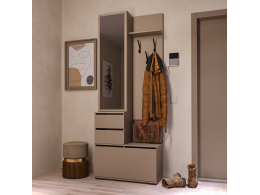 Прихожая Голд Бостон Вешалка В-2 (800х2103х353)(Бежевый(Глинянный/серый)