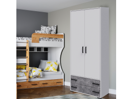 Спальня Лючия шкаф 2-хств. белый/ателье светлое